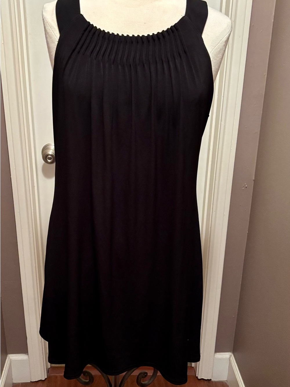 Kenneth Cole Reaction Black Pleated Yoke Mini Dress